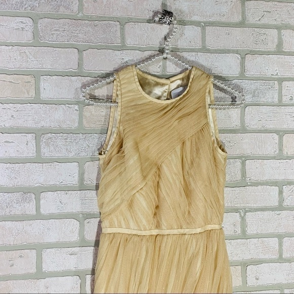 Jill Stuart Gold Tulle Riched Mini Cocktail Dress Size 0 - Picture 3 of 9